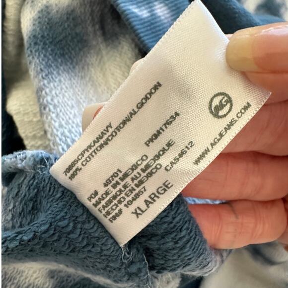 Adriano Goldschmied Dark Teal & Ivory Long Sleeve Tie Dye Sweatshirt XL - Picture 12 of 14